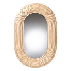 bali & pari Drucilla Modern Bohemian Natural Brown Rattan Oval Accent Wall Mirror